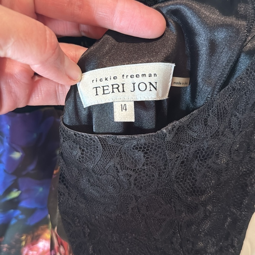 Rickie Freeman by Teri Jon silk and lace dress. Floral. So fun and classy. - Picture 8 of 8